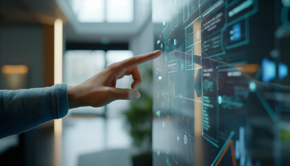 Interactive Futuristic Touchscreen Display - Cutting-Edge Technology