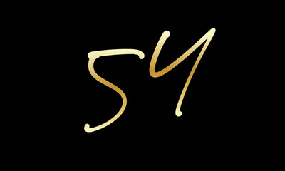 Obraz premium Number Gold Casual Modern Logo