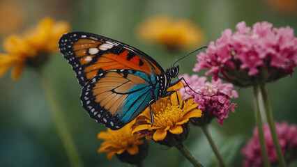 Obraz premium butterfly on flower