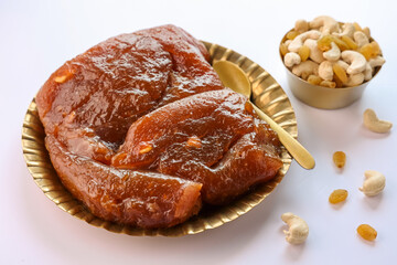 Tirunelveli Halwa India sweet for Diwali Pongal festival made with wheat flour and ghee a famous South Indian Sweet 