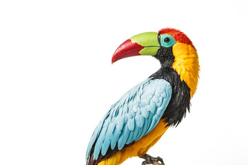 Fototapeta premium Colorful Toucan with Large Beak Isolated on White Background