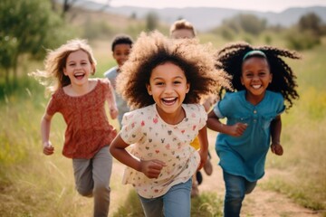 Fototapeta premium Children smile joy togetherness.