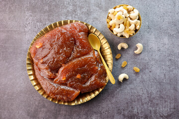 Tirunelveli Halwa India sweet for Diwali Pongal festival made with wheat flour and ghee a famous South Indian Sweet 