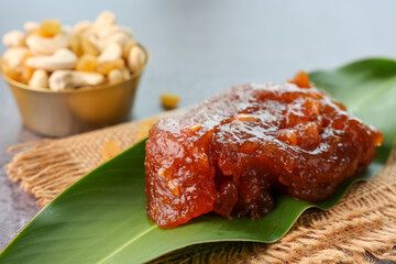 Tirunelveli Halwa India sweet for Diwali Pongal festival made with wheat flour and ghee a famous South Indian Sweet 