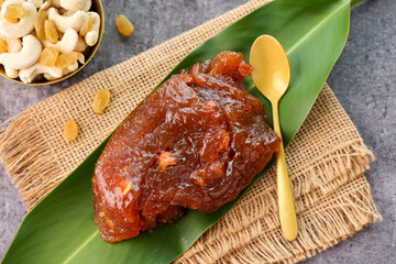 Tirunelveli Halwa India sweet for Diwali Pongal festival made with wheat flour and ghee a famous South Indian Sweet 
