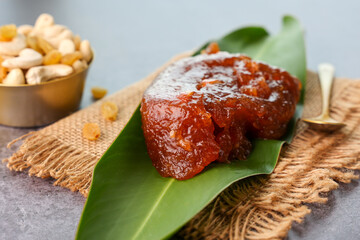 Tirunelveli Halwa India sweet for Diwali Pongal festival made with wheat flour and ghee a famous South Indian Sweet 
