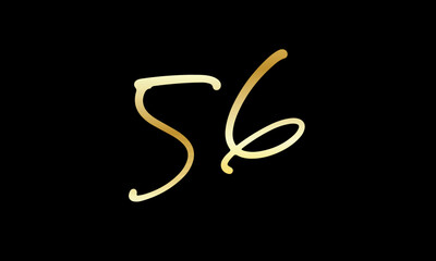  Number Gold Casual Modern Logo