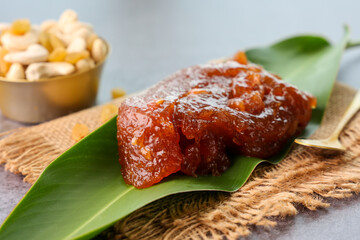 Tirunelveli Halwa India sweet for Diwali Pongal festival made with wheat flour and ghee a famous South Indian Sweet 