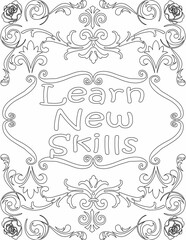 Printable floral coloring page for kids and adults with inspirational quote for self love and self care. it helps to struggle against life to enjoy the tough journey
