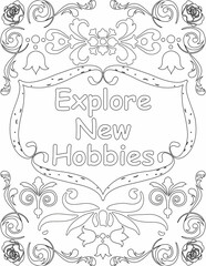 Printable floral coloring page for kids and adults with inspirational quote for self love and self care. it helps to struggle against life to enjoy the tough journey
