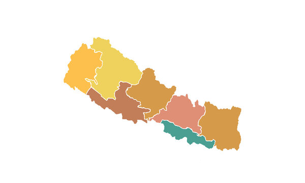 recommend clip art: Map of Nepal isolated modern colorful style. for website layouts, background, education, precise, customizable, Travel worldwide, map silhouette backdrop, earth geography, political, reports. 