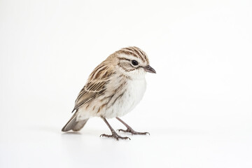 Fototapeta premium Small Brown Bird Isolated on White Background