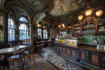 Interior of a cafe in London