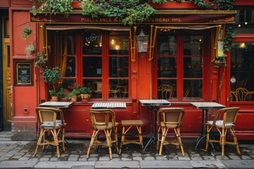 Exterior of a cafe in Paris