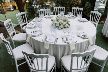 table set for a wedding
