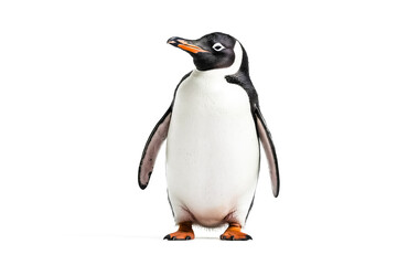 Fototapeta premium Gentoo Penguin Standing on White Background