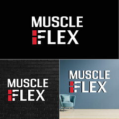 Muscle Flex 03,  logo design, minimalist logo, unique logo, logo maker, creative logo, brand identity	