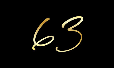  Number Gold Casual Modern Logo