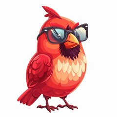 Cardinal Casual Chic cartoon isolated whitebackground 