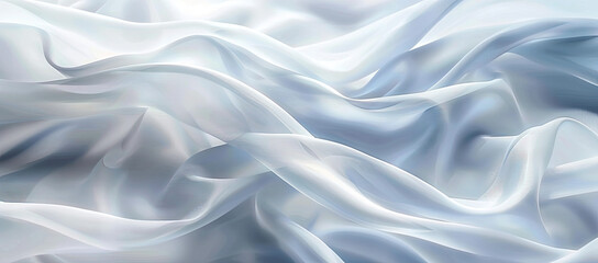 Obraz premium Smooth white silky fabric with elegant folds and wrinkles.