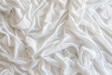 Obraz premium Sheets. Close up of White Bedding Sheet with Fabric Texture and Copy Space