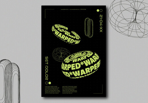 Black and Green 3D Typography Poster