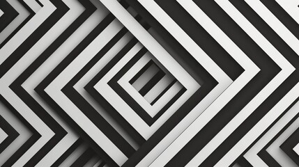 Geometric black and white abstract background. Sophisticated graphic design with angular patterns creating a sense of depth and modern artistry. Ideal for web design, presentations, and advertising.