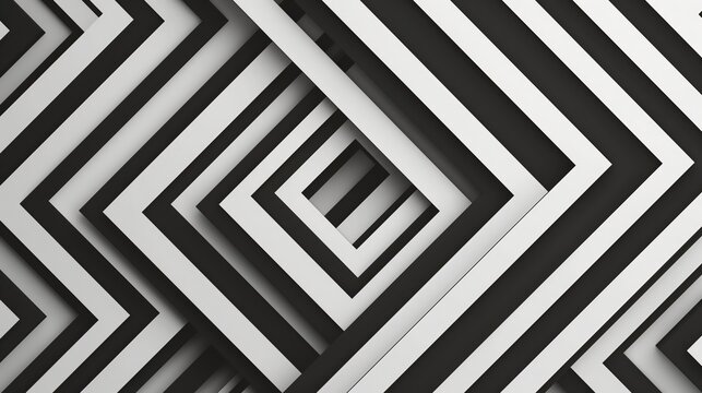 Geometric black and white abstract background. Sophisticated graphic design with angular patterns creating a sense of depth and modern artistry. Ideal for web design, presentations, and advertising.