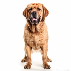 Fototapeta premium Spanish mastiff dog breed standing against white background, AI Generated