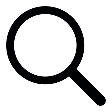 recommend clip art: magnifying glass silhouette shape, search symbol, black and white vector illustration