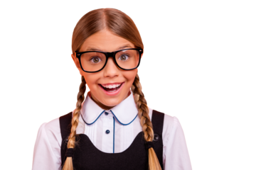 Close-up portrait of her she nice attractive lovely girlish funny crazy cheerful cheery glad pre-teen blonde girl back to school learning 1 September isolated on bright vivid shine orange background