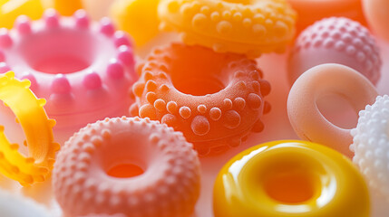 colorful jelly candies, with Textured Surfaces