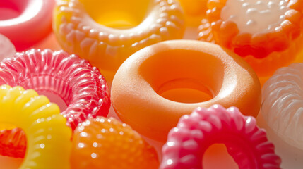 colorful jelly candies, Close-Up: Playful Texture Details in Vibrant Colors