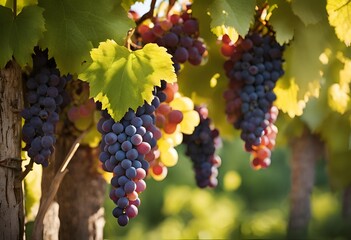 Fototapeta premium red grapes in vineyard