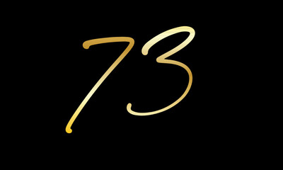  Number Gold Casual Modern Logo