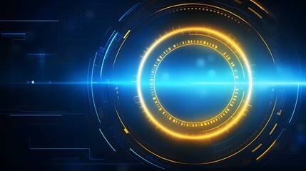 Fototapeta premium yellow and blue Abstract technology background circles digital hi-tech technology design background. concept innovation. vector illustration
