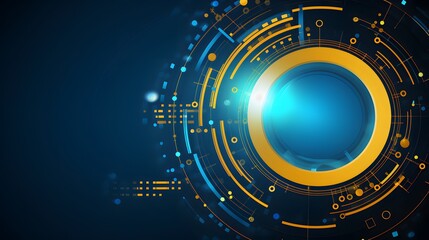
yellow and blue Abstract technology background circles digital hi-tech technology design background. concept innovation. vector illustration