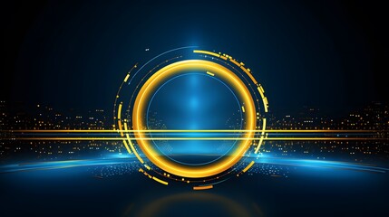
yellow and blue Abstract technology background circles digital hi-tech technology design background. concept innovation. vector illustration