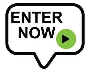 enter now button on white background. enter now button sign