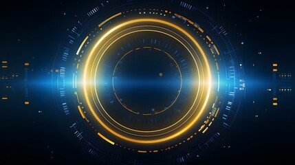 Obraz premium yellow and blue Abstract technology background circles digital hi-tech technology design background. concept innovation. vector illustration