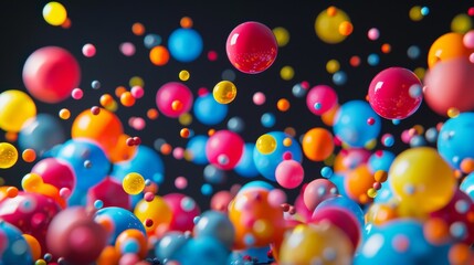 Colorful abstract spheres floating in the air