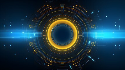 
yellow and blue Abstract technology background circles digital hi-tech technology design background. concept innovation. vector illustration