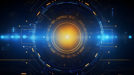 
yellow and blue Abstract technology background circles digital hi-tech technology design background. concept innovation. vector illustration