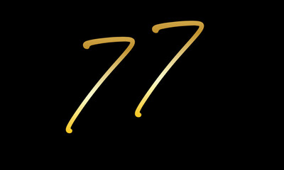  Number Gold Casual Modern Logo