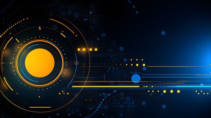Obraz premium yellow and blue Abstract technology background circles digital hi-tech technology design background. concept innovation. vector illustration