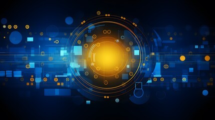 
yellow and blue Abstract technology background circles digital hi-tech technology design background. concept innovation. vector illustration