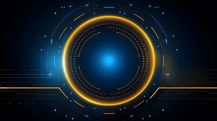 Fototapeta premium yellow and blue Abstract technology background circles digital hi-tech technology design background. concept innovation. vector illustration
