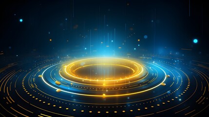 Obraz premium yellow and blue Abstract technology background circles digital hi-tech technology design background. concept innovation. vector illustration