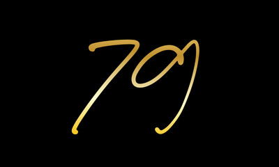  Number Gold Casual Modern Logo