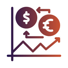 foreign exchange flat gradient icon